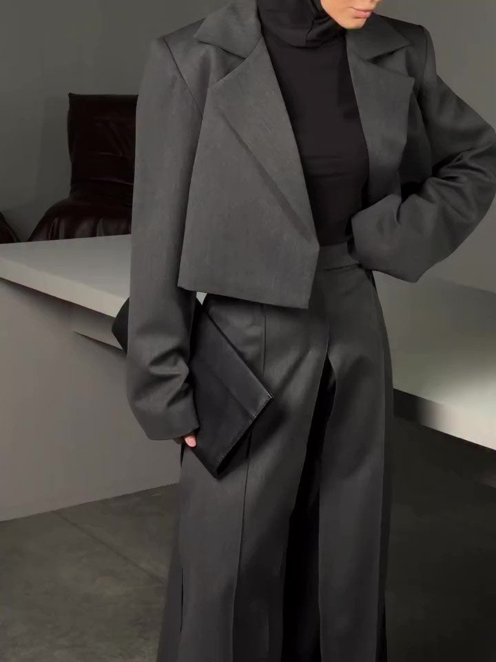 Women’s Cropped Suit Set | Wide Leg | Elegant | Chic