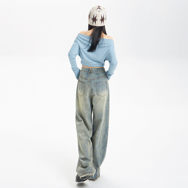 Women’s Distressed Jeans Bottoms | Streetwear | Casual | Retro