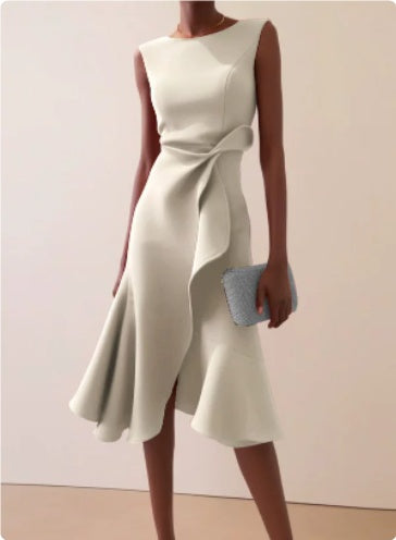 Women’s Sleeveless A Line Twist Waist Dress | Elegant | Casual | Chic