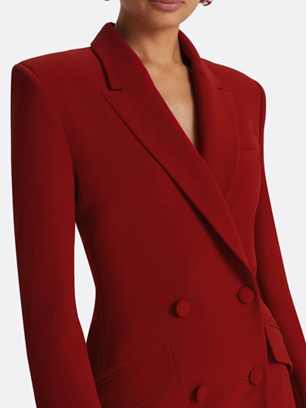 Women’s Two Piece Suit Set | Red | Double Breasted | Elegant