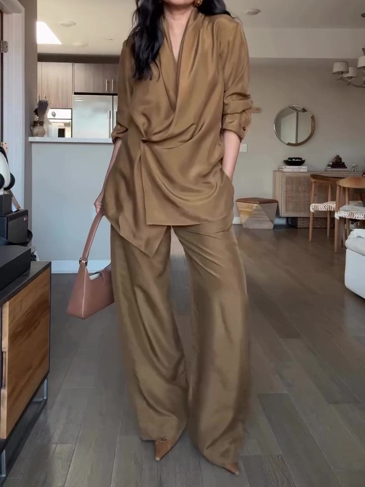 Women’s Satin Summer Set | Wrap Style | Elegant | Chic