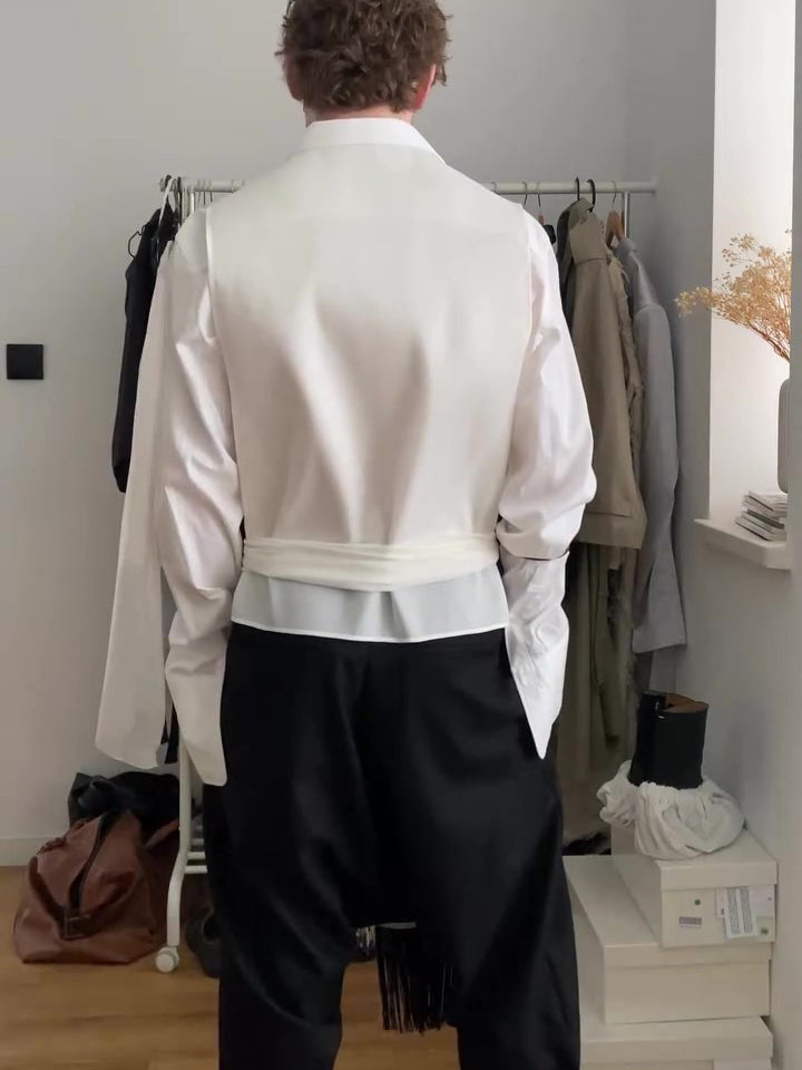 Men’s Two-Piece Elegant Set | Tassel Belt | Casual | Chic