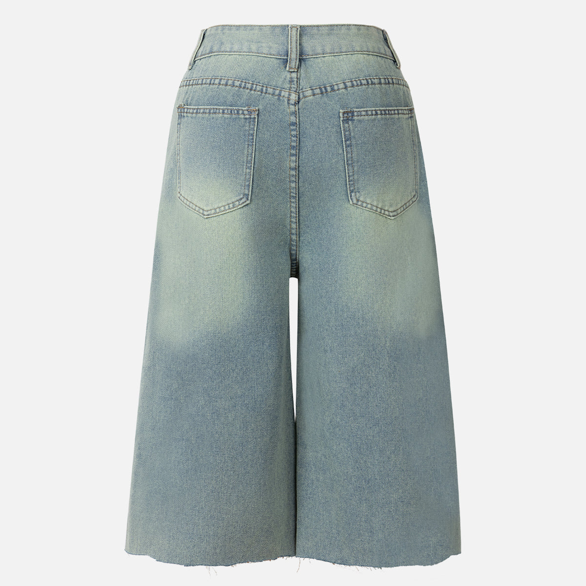 Women’s Distressed Cropped Denim Pants Bottoms | Loose Fit | Chic Bermudas | Casual
