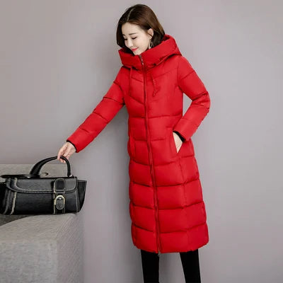 Women’s Long Down Outerwear – Warm Slim Winter Puffer Jacket