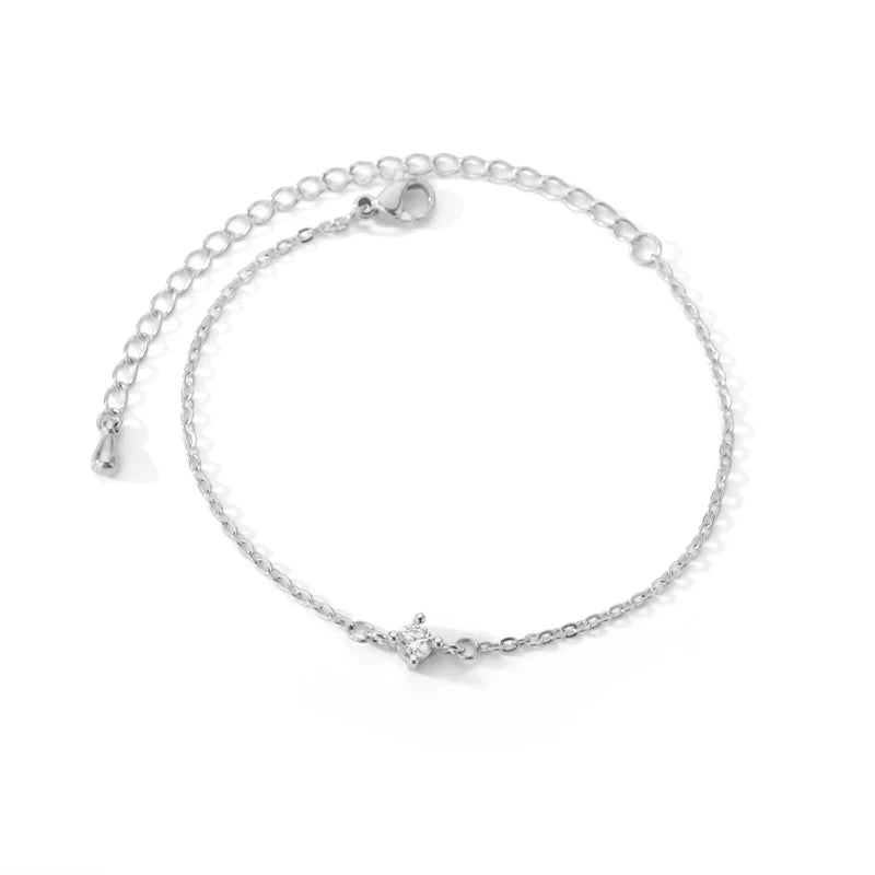 Women’s Jewelry Zircon Circle Bead Bracelet | Stainless Steel | Summer | Couple