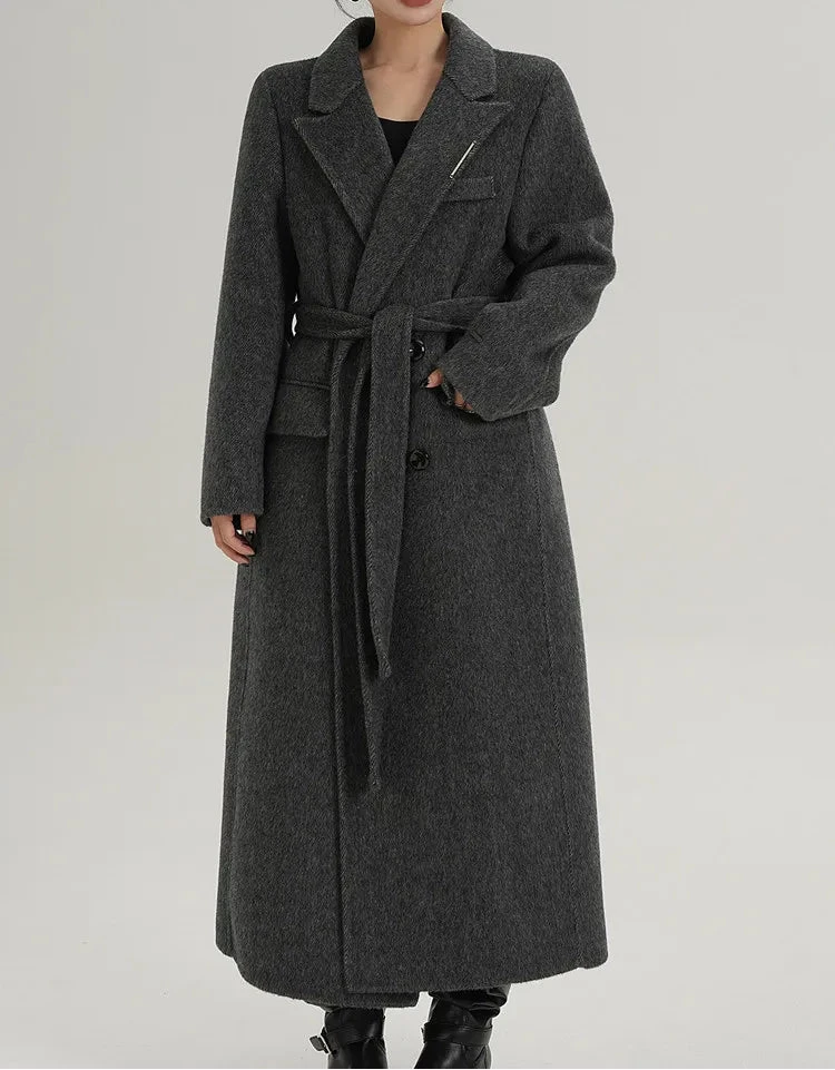 Women’s Wool Coat Outerwear – Long Elegant Wool Coat