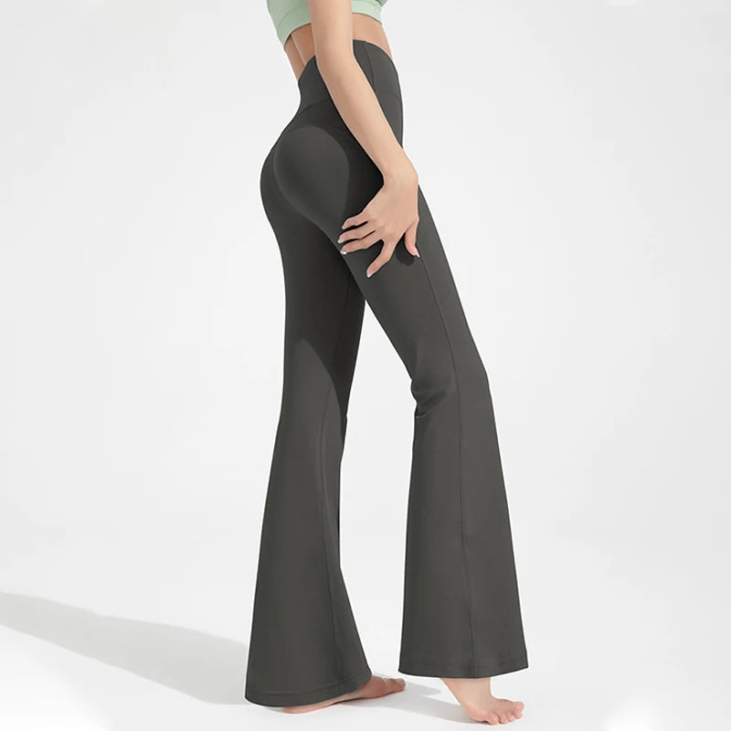 Women’s High-Waisted Yoga Pants – Waist-Cinching, Hip-Lifting Bell Bottom Fitness Leggings