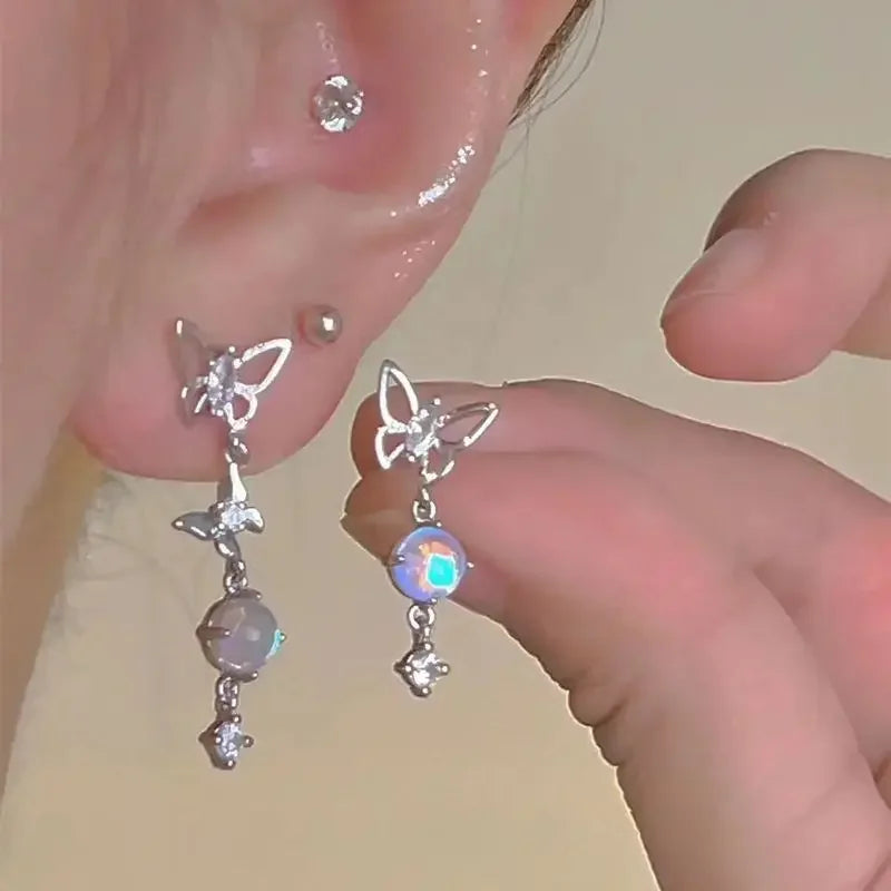Women’s Jewelry Bowknot Zircon Stud Earrings | Y2K | Pink Crystal | Party