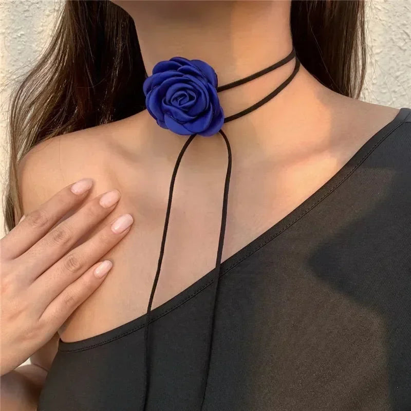 Women’s Jewelry Black Flower Choker Necklace | Elegant | Party | Wedding