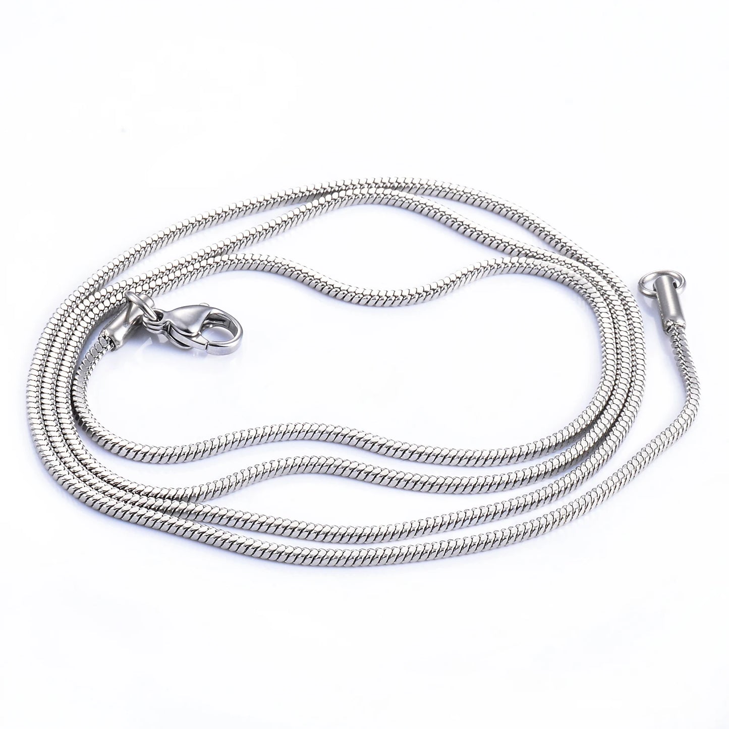 Men’s Stainless Steel Square Snake Chain Necklace – Silver Color, Jewelry