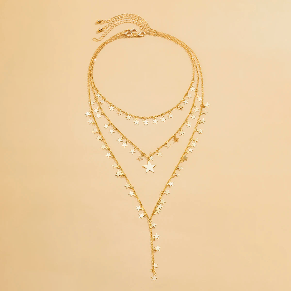 Women’s Jewelry Goth Star Tassel Choker Necklace | Y2K | Bridal | Gold Tone