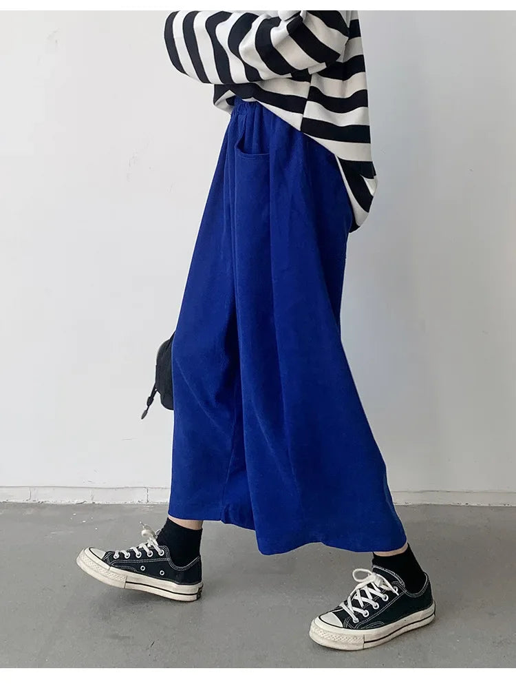 Women’s Casual Harem Pants Bottom – High Waist Cotton Retro Loose Bloomers, Oversized Baggy Sweatpants for Autumn Streetwear