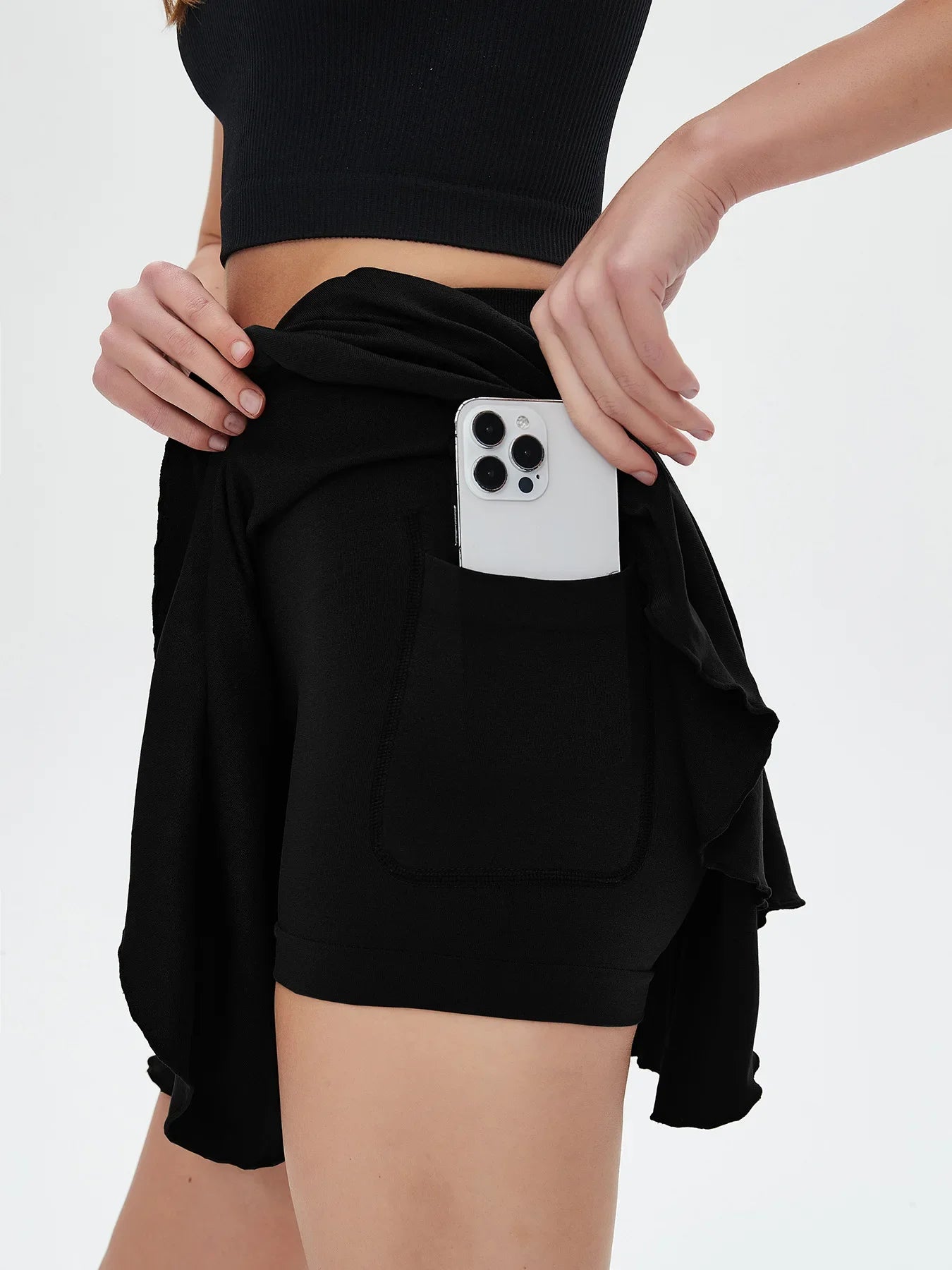 Women’s High Waisted Tennis Skirt Bottom – Mini Golf Skort with Belt, Pockets & Safety Shorts