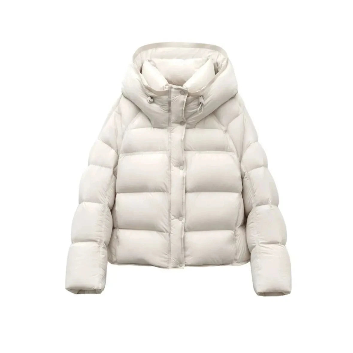 Women’s Hooded Jacket Outerwear – Short Loose Cotton Puffer