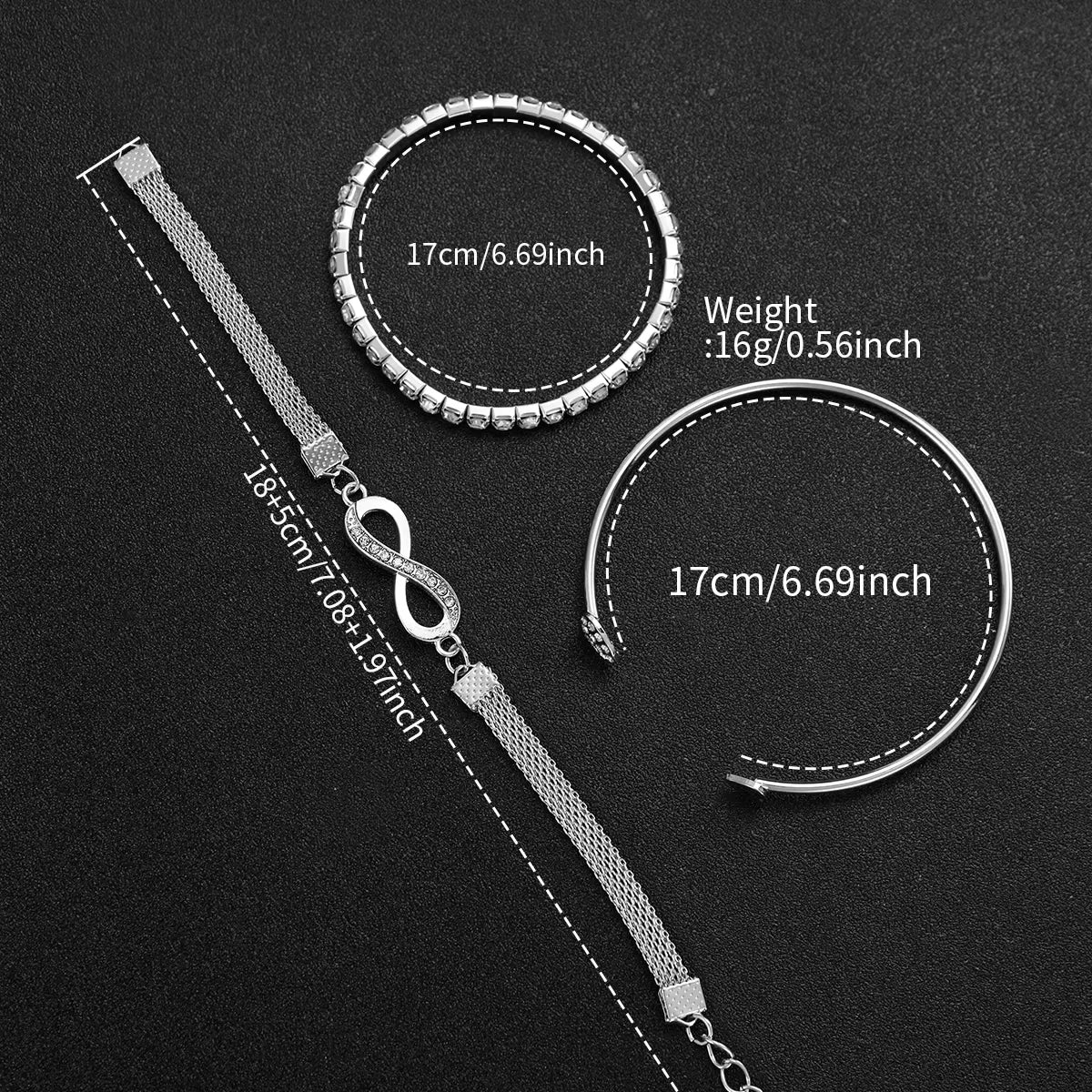 Women’s Watch Jewelry Set | Rhinestone | Arabic Dial | Steel Band