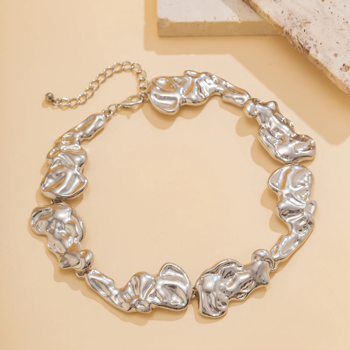 Women’s Jewelry Irregular Patchwork Choker Necklace | Vintage | Punk | Gold Tone