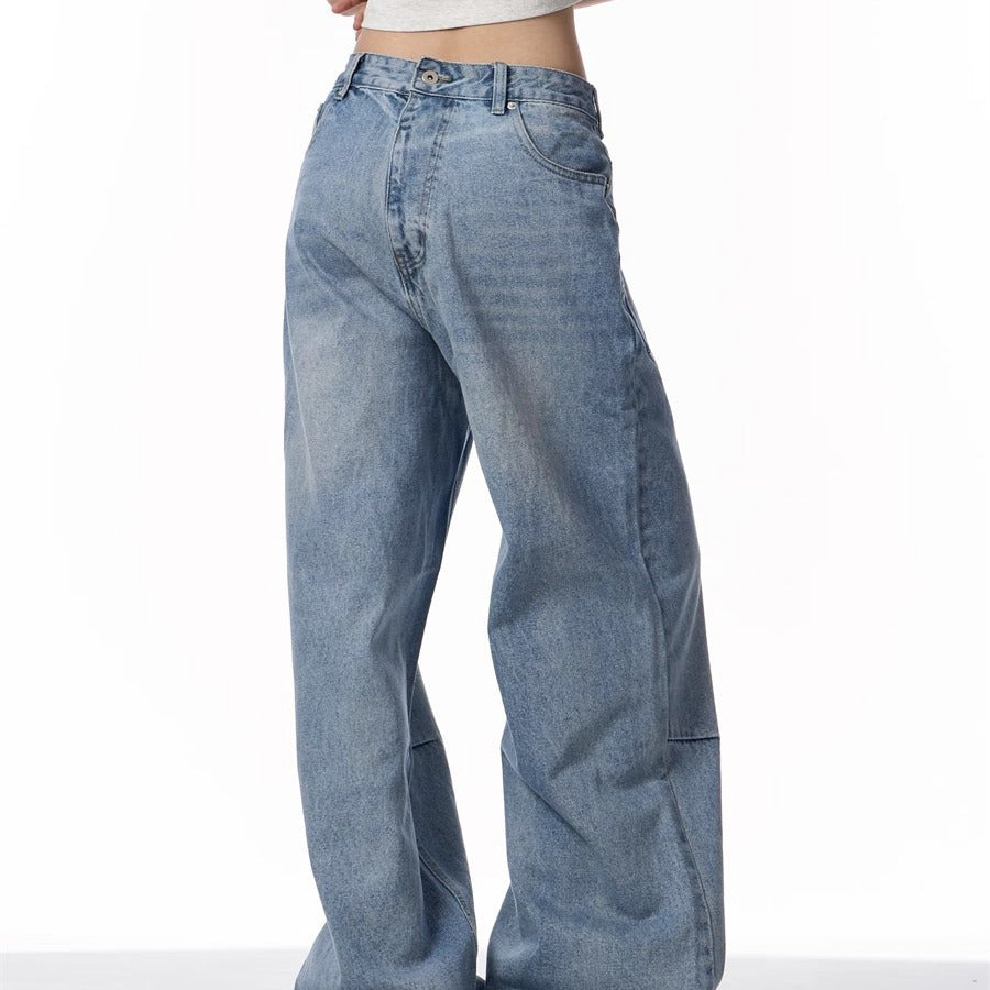 Women’s Reverse Design Washed Denim Jeans Bottoms | Retro | Streetwear | Casual