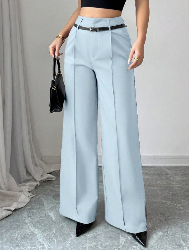 Women’s High Waist Straight Leg Pants Bottoms | Elegant | Loose Fit | Work