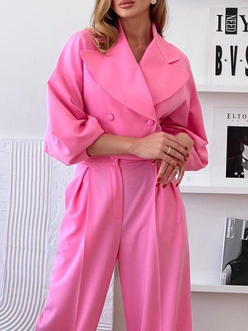 Women’s Two Piece Set | Solid Color | Lapel | Elegant