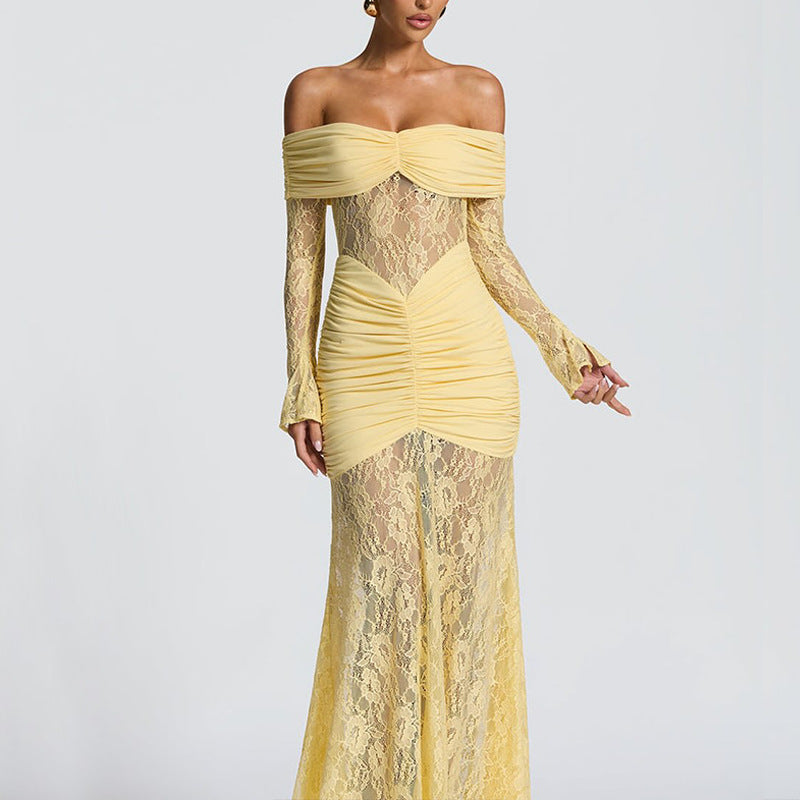 Women’s Bandeau Lace Long Dress | Elegant | Party | Evening