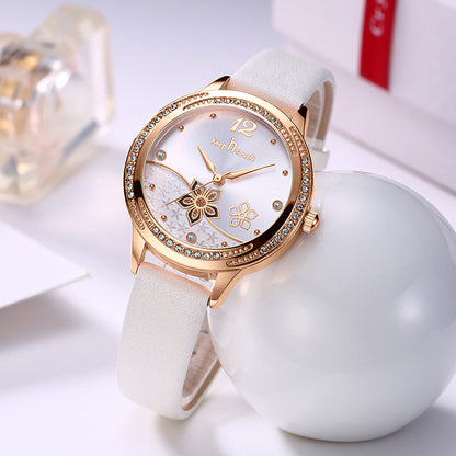 Women’s Flower Dial Waterproof Quartz Watch | Simple | Trendy | Fashion