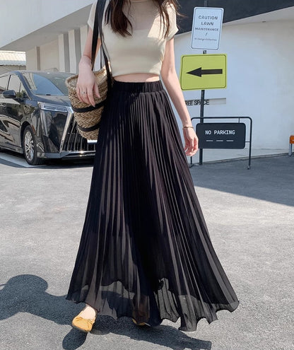 Women’s High Waist Pleated Skirt Bottoms | Chiffon | Elegant | Chic