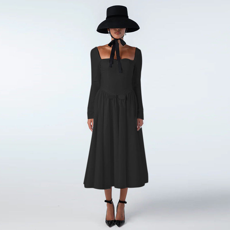 Women’s Square Collar Maxi Dress | Elegant | Fashion | Chic