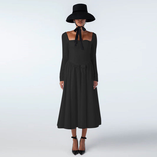 Women’s Square Collar Maxi Dress | Elegant | Fashion | Chic
