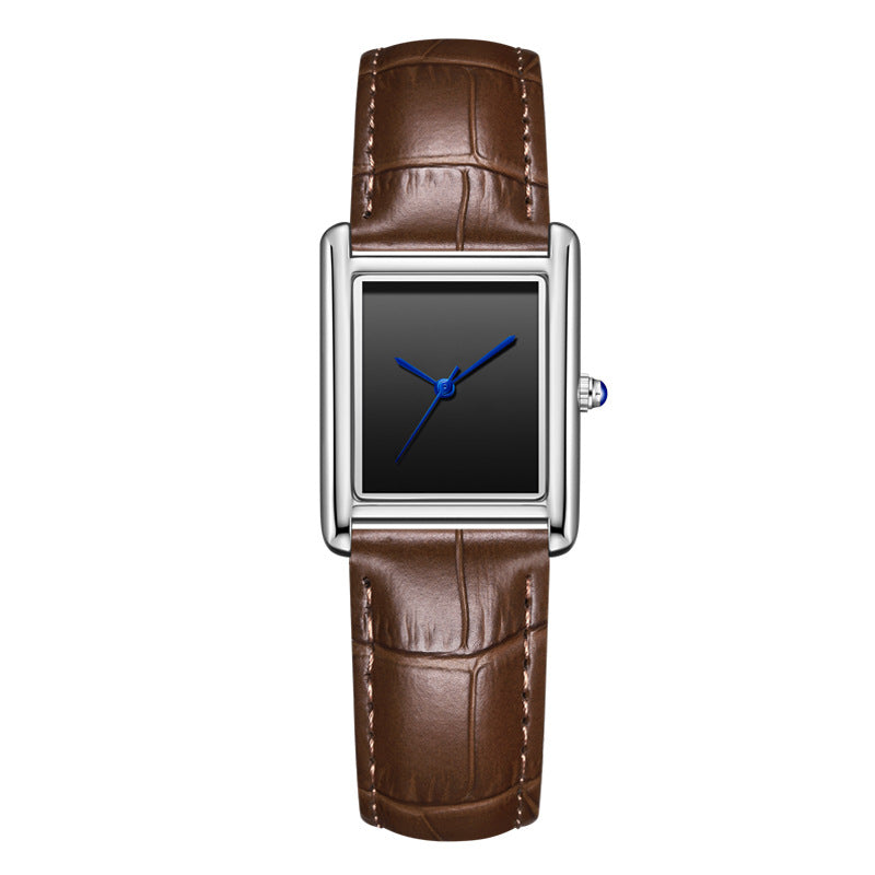Women’s Square Quartz Watch | Leather Strap | Casual | Waterproof