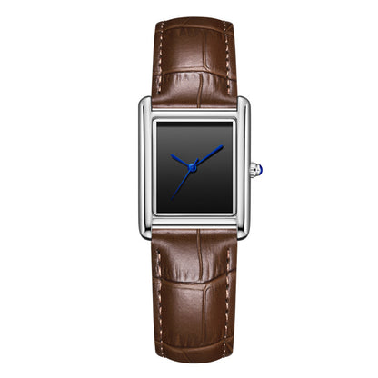Women’s Square Quartz Watch | Leather Strap | Casual | Waterproof