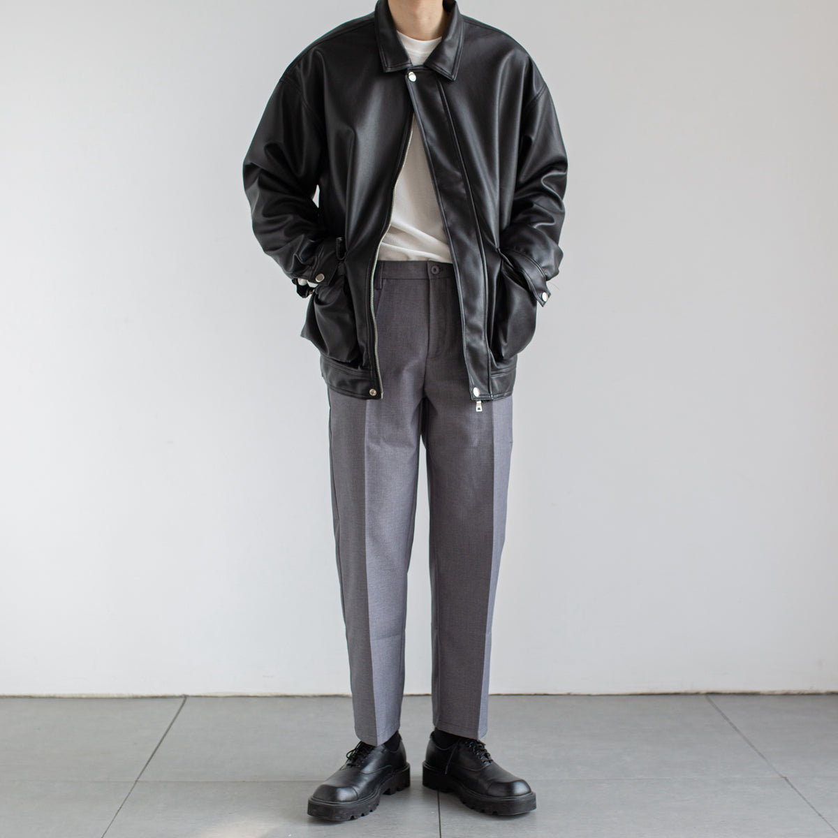 Men’s Leather Jacket Outerwear | Black | Chic | Trendy