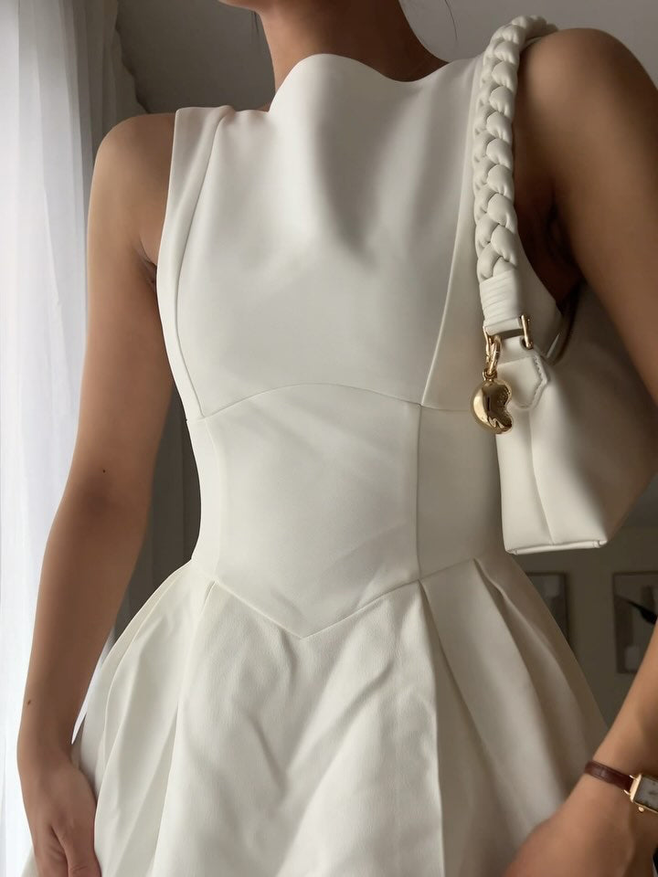 Women’s Sleeveless Swing Maxi Dress | White | Casual | Elegant