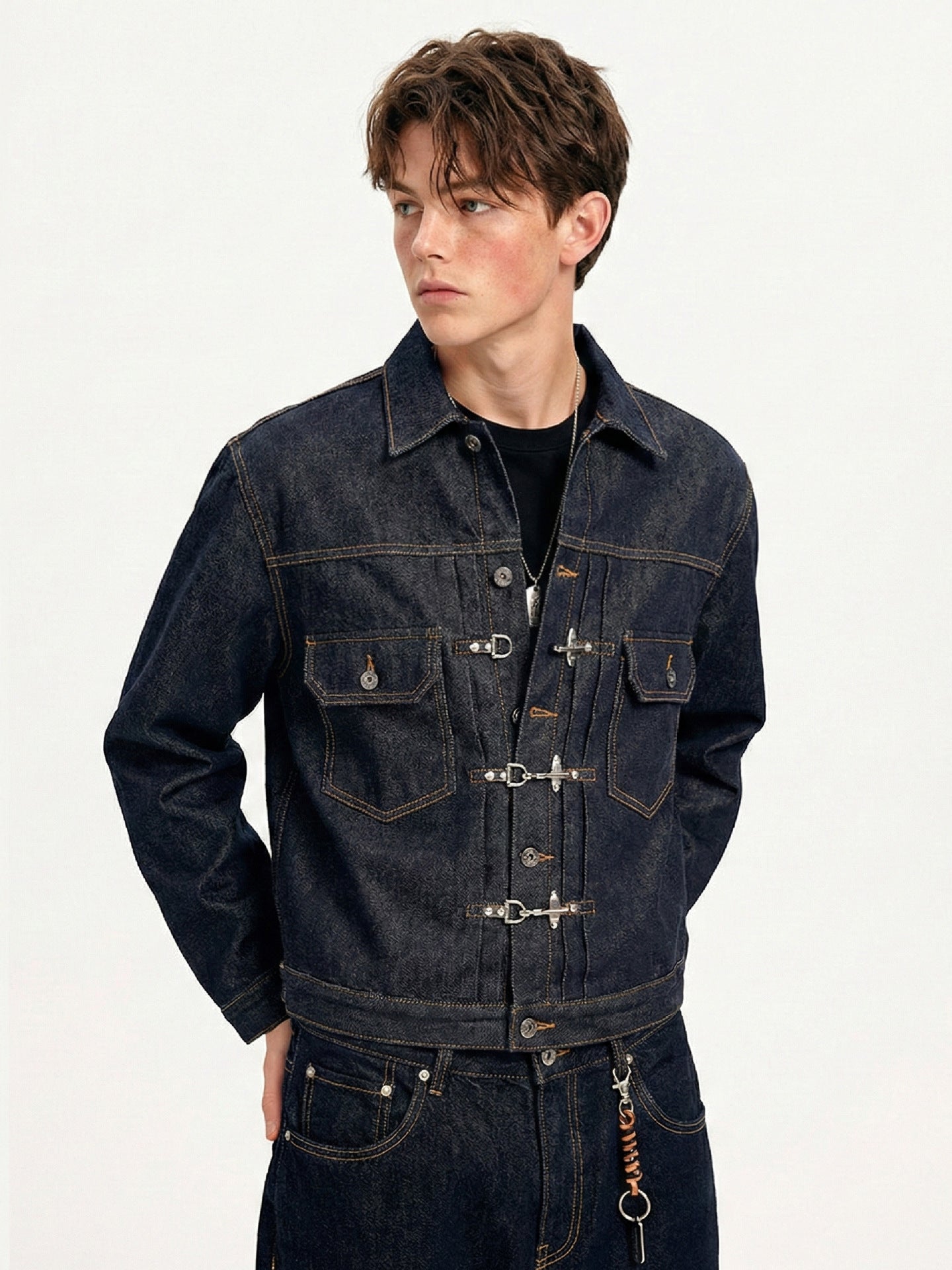 Men’s Utility Denim Jacket Outerwear | Dark Indigo | Casual | Streetwear