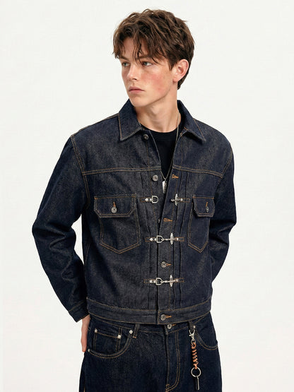Men’s Utility Denim Jacket Outerwear | Dark Indigo | Casual | Streetwear