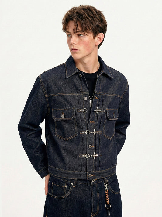 Men’s Utility Denim Jacket Outerwear | Dark Indigo | Casual | Streetwear