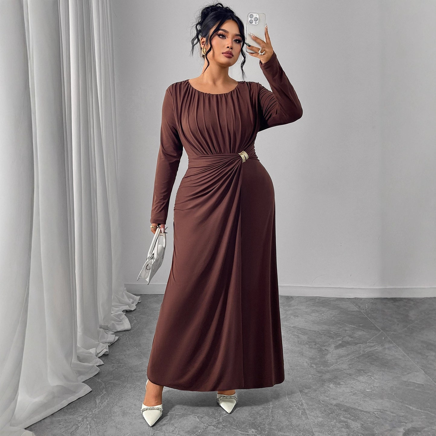 Women’s Coffee Color Maxi Dress | Fashion | Elegant | Casual