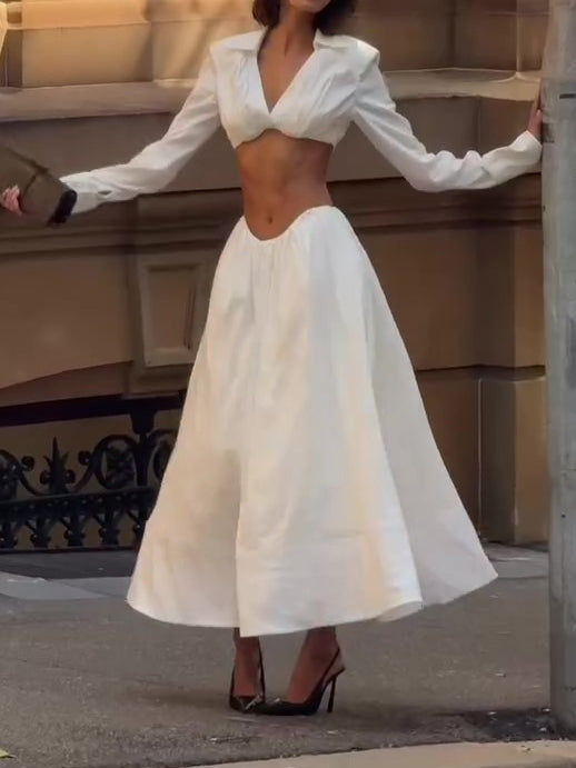 Women’s White Set | Cutout | White | Elegant