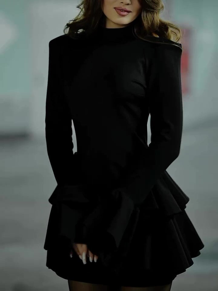 Women’s Bell Sleeve Mini Dress | Black | Elegant | Chic