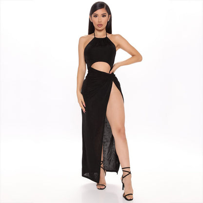 Women’s Halter Neck Cutout Long Maxi Dress | Sexy | Lace Up | Party
