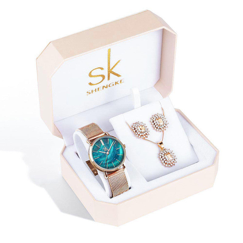 Women’s Rose Gold Quartz Watch Set | Three Piece | Elegant | Gift