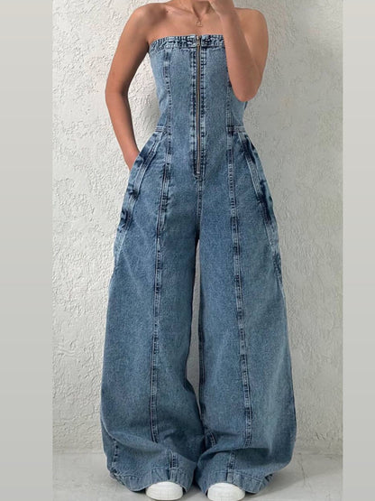 Women’s Two Piece Set | Denim | Bandeau | Casual