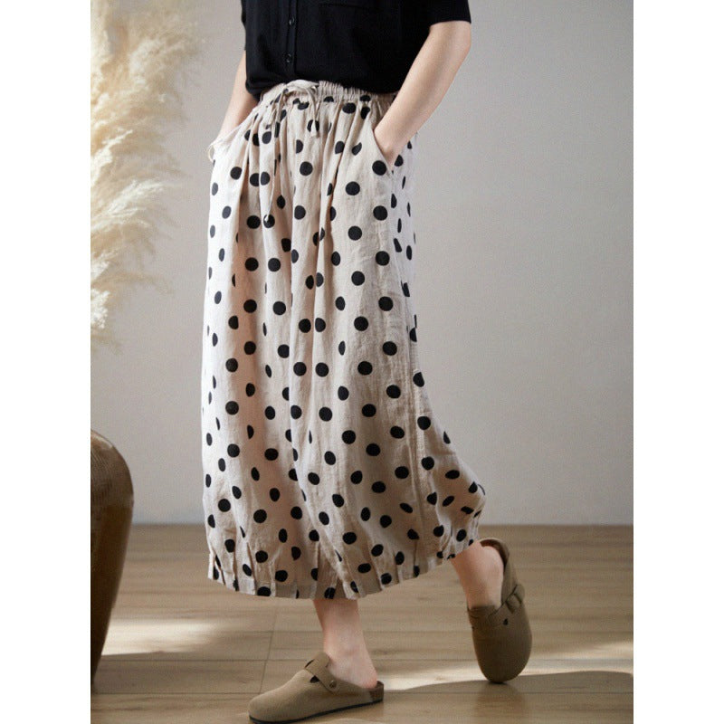 Women’s Cotton Linen Harem Pants Bottoms | Loose Fit | Plus Size | Casual