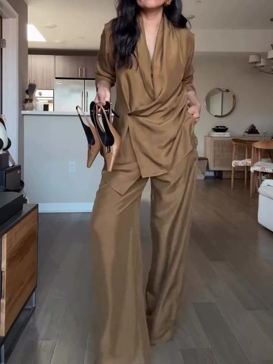 Women’s Satin Summer Set | Wrap Style | Elegant | Chic