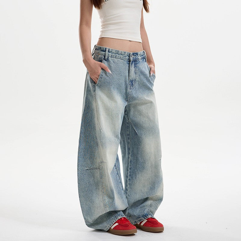 Women’s Washed Distressed Jeans Bottoms | Retro | Streetwear | Loose