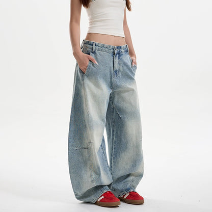 Women’s Washed Distressed Jeans Bottoms | Retro | Streetwear | Loose