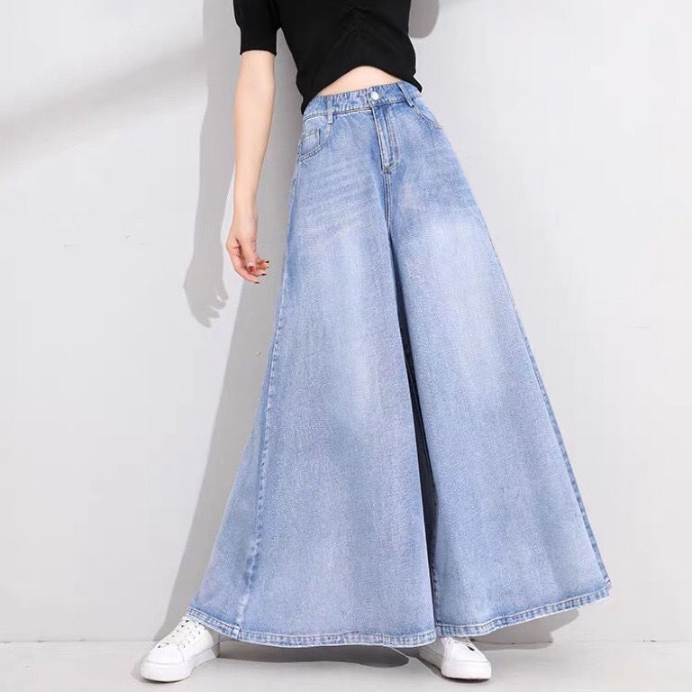 Women’s Wide Leg Denim Skirt | Casual | Streetwear | Chic Bottom