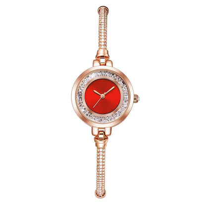 Women’s Thin Strap Quartz Watch | Rhinestone | Elegant | Adjustable