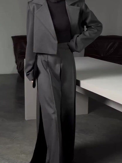 Women’s Cropped Suit Set | Wide Leg | Elegant | Chic