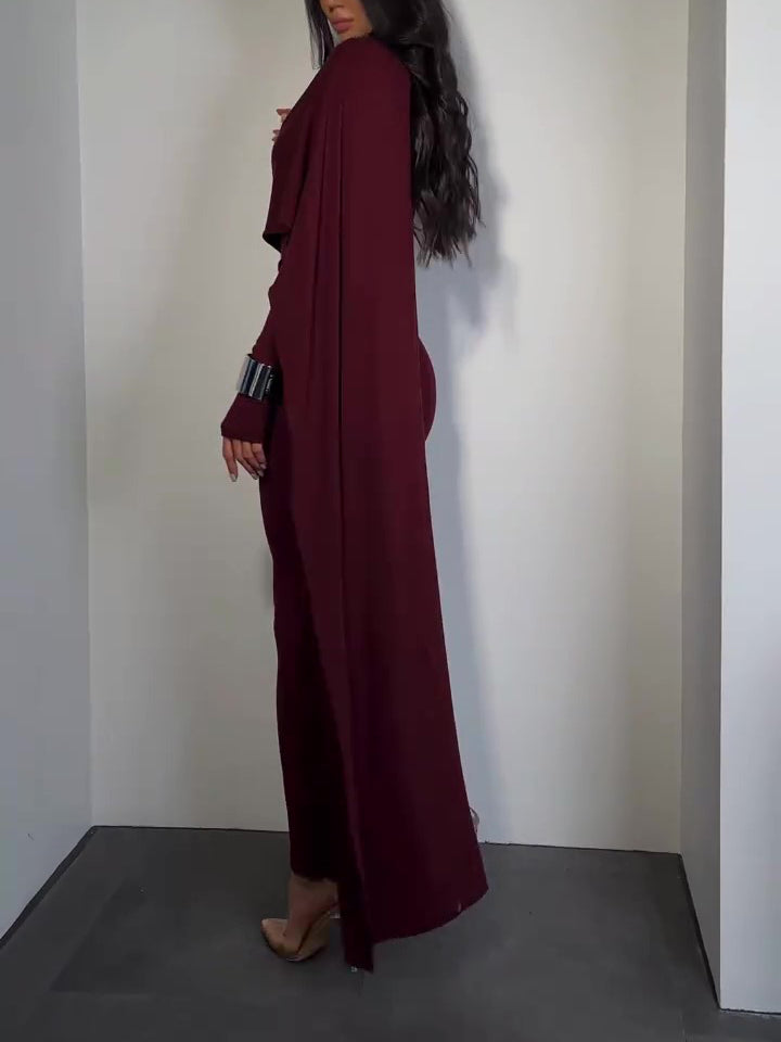 Women’s Turtleneck Long Sleeve Slim Dress | Brown | Elegant | Casual