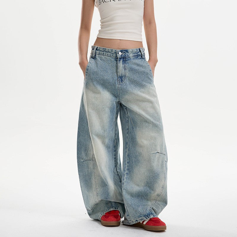 Women’s Washed Distressed Jeans Bottoms | Retro | Streetwear | Loose